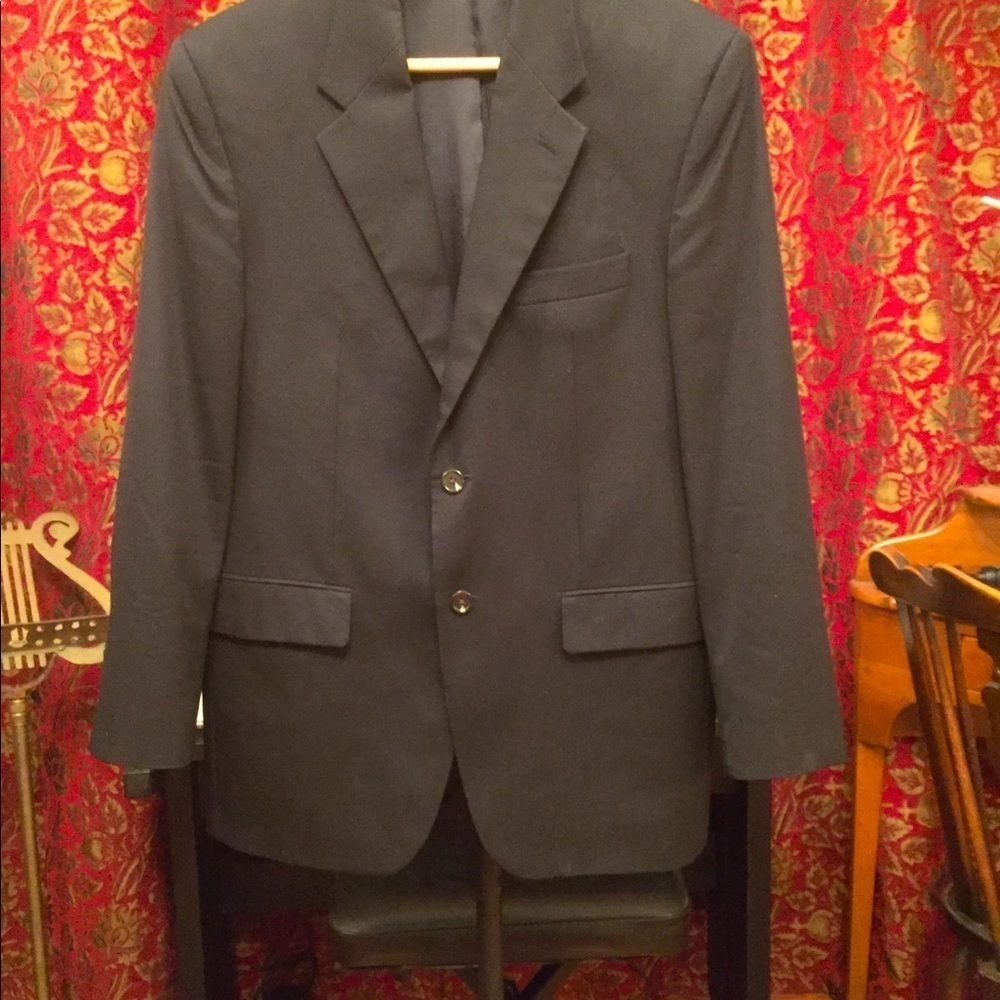 Chaps Sport Coat 38R Black 100% Wool
